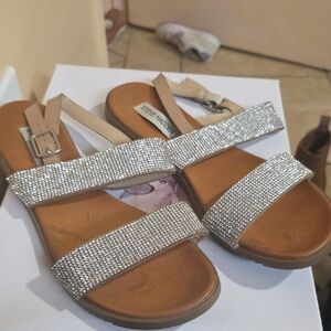 Steve Madden Glittering Silver Sandals
